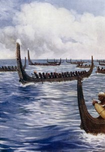 英領ソロモン諸島「インゴバのヘッドハンティング」（カラーリトグラフ 作： Norman Hardy