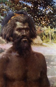 ニューヘブリディーズ諸島・タンナ島の人間のタイプ（カラーリトグラフ 作： Norman Hardy
