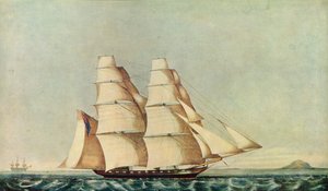 「マラッカ海峡のアヘン クリッパー ブリッグ アノニマ」、1846 年 作： Norman Hill