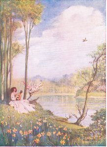 春の歌：「考えることは、純粋な喜びの無垢で幸せになることです（カラーリソ） 作： Norman Mills Price