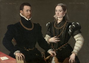 カップルの肖像、c。 1580～1588年（キャンバスに油彩）