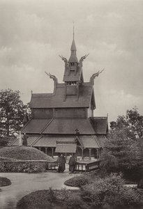 ファントフト、ステーヴ教会、ベルゲン (白黒写真) 作： Norwegian Photographer
