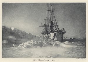 氷の中の "フラム"（モノクロ写真 作： Norwegian Photographer