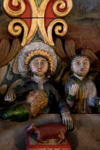 最後の晩餐」（モ・イ・ラナ教会、祭壇画の細部 作： Norwegian School