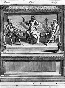 ウォーデン、トール、フリガ、1670〜1680年 作： Norwegian School