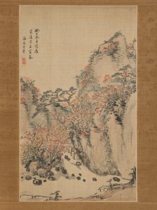 永源寺の秋の風景、1833年。