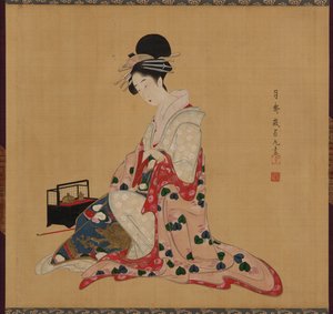 花魁、江戸時代、19世紀前半～中頃。 作： Numata Gessai