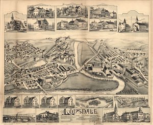 ロンズデール、ロードアイランド、1888年。 作： O.H. Bailey and Co.
