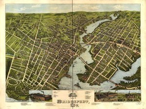 ブリッジポート、セントのビュー。 1875年。 作： O.H. Bailey and Co. American Oleograph Co.