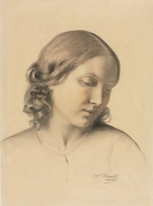 若い女性の肖像 作： Octave Tassaert