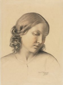 若い女性の肖像、c。 1854-1858。 作： Octave Tassaert