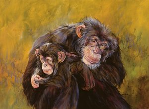 チンパンジー（キャンバスにアクリル画） 作： オディール・キッド