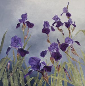 Iris hybrida, 2015（アクリル、ジェッソを塗った木） 作： オディール・キッド