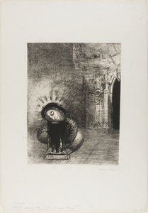 長いさなぎ、血の色、プレート 2/6 作： Odilon Redon