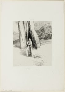 陰気な風景の中の狂人、プレート 3/6 作： Odilon Redon