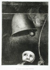 マスクが死の鐘を鳴らす 作： Odilon Redon