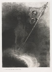 そして彼の上に座った彼の名前は死だった 作： Odilon Redon