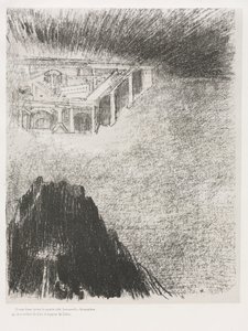 そして私、ジョンは、聖なる都、新しいエルサレムが神から降りて天から出てくるのを見た 作： Odilon Redon
