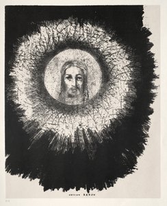 そして、まさに太陽の円盤の中に、イエス・キリストの顔が輝いています 作： Odilon Redon