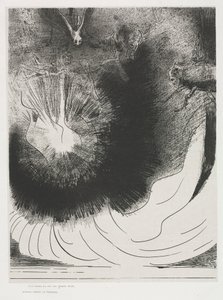 そして、天から大きな星が落ちてきて、まるでランプのように燃えていた 作： Odilon Redon