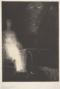 以下、人間の形の蒸気の輪郭を見ました、1896。 作： Odilon Redon