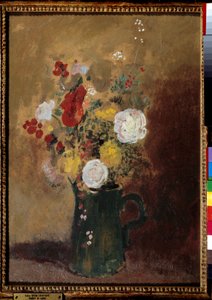 花束 オディロン・ルドン（1840-1916）の絵画 19世紀 ボルドー ボザール美術館所蔵 作： Odilon Redon