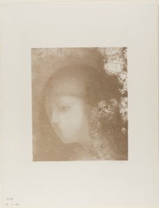 花と子供の頭 作： Odilon Redon