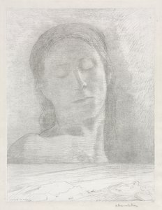 閉じた目 作： Odilon Redon