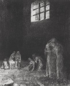 影の中で人々は泣き、祈る… 作： オディロン・ルドン