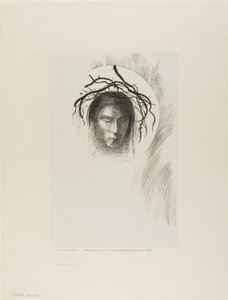 ついに日が現れ、太陽の円盤そのものにイエス・キリストの顔が輝く、プレート 24/24 作： Odilon Redon