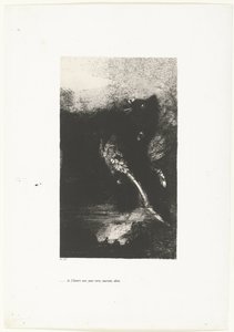 緑色の目のキマイラ 叫び くるくる回る ...la Chimère aux yeux verts, tournoie, aboie (オブジェクトのタイトル) Tentation de Saint-Antoine (1) (シリーズタイトル) 聖アントニウスの誘惑（シリーズタイトル） 作： Odilon Redon