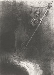 馬の死、1899年（印刷） 作： Odilon Redon