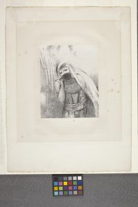 She Draws From Her Breast A Sponge All Black... (チンアップリケ紙にリトグラフ) 作： Odilon Redon
