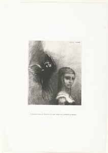 そして天から舞い降りた大きな鳥が彼女の頭頂部にとまる ...et un grand oiseau, qui down du ciel, vient s
