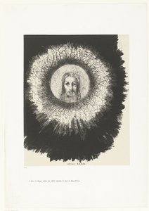 そして太陽の円盤にはキリストの顔が輝いていた ...et dans le disque même du soleil, rayonne la face de Jésus-Christ (オブジェクトのタイトル) Tentation de Saint-Antoine (1) (シリーズタイトル) 聖アントニウスの誘惑（シリーズタイトル） 作： Odilon Redon