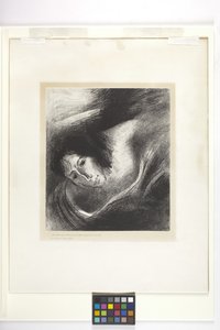そして彼らを誘惑した悪魔 (チンアップリケ紙にリトグラフ) 作： Odilon Redon