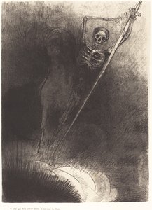 そしてそれに乗った人は死と呼ばれた（そして彼に座った彼の名前は死だった） 作： Odilon Redon