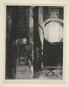 そしていたるところに玄武岩の柱があります 作： Odilon Redon