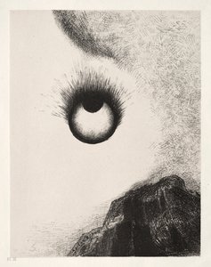 どこでも眼球が燃えている 作： Odilon Redon