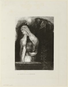 女聖とアザミ 作： Odilon Redon