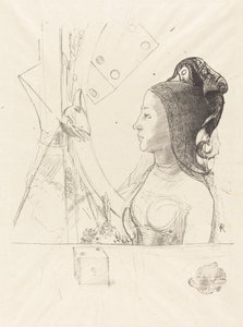 女性のプロフィール 作： Odilon Redon