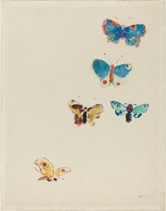 五匹の蝶 作： Odilon Redon