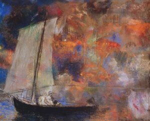 花の雲、1903年頃（紙にパステル） 作： Odilon Redon