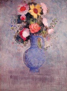 花（紙にパステル） 作： Odilon Redon