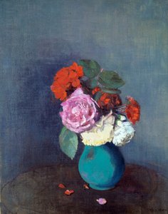 花 カーネーションの花束。オディロン・ルドン（1840-1916）による絵画 1900年日。0,46x0,38 m Lyon, Musee des Beaux Arts - 花 - カーネーションの花束。オディロン・ルドン（1840-1916）の作品 作： Odilon Redon