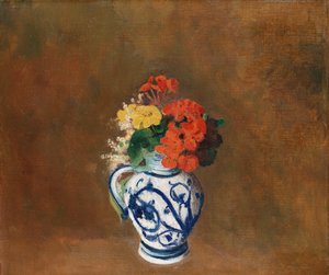 青い花瓶の花1900年頃 作： Odilon Redon
