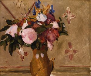 花瓶の花、セザンヌの絵の後にコピー、c.1886 作： Odilon Redon
