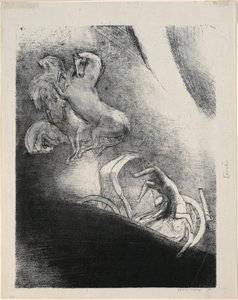 He Falls Head Foremost Into the Abyss、プレート 17/24 作： Odilon Redon