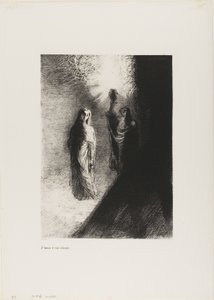 彼は青銅の壷を上げる、プレート 4/10 作： Odilon Redon