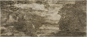 嵐の空の下の騎手 作： Odilon Redon